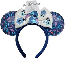 2024 Disney Parks Stitch Allover Simulated Leather Minnie Mouse Ear Headband picture