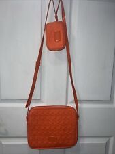 Michael Kors Orange Neoprene Fabric iPad Tablet Case Sleeve Zip Bag W Wallet picture