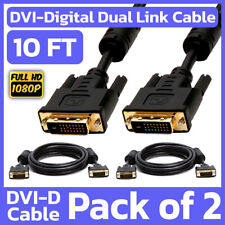 2 Pack 10 Feet DVI Cable DVI-D Dual-Link Male to Male Cord Digital Monitor Cable picture