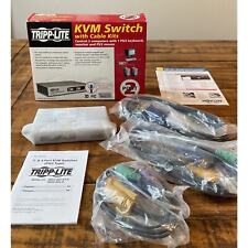 New Tripp-Lite 2-Port Desktop KVM Switch B022-002-KT-R w/ Cables Kits picture