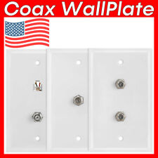 Coaxial Wallplate RJ11 Modular Phone Wall Plate Satellite F Type Coax Face Plate picture