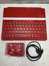 Logitech Ultrathin Red Wireless Bluetooth Keyboard Cover for IPad 2/3/4 Works picture