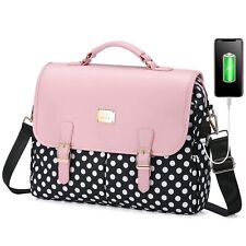 LOVEVOOK Pink Polka Laptop Messenger Bag for Women 15.6 Inch NWTS sb picture