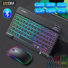 EMTRA Backlit Backlight Bluetooth Keyboard Mouse For IOS Android Windows picture