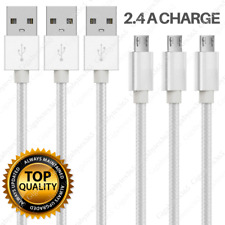 10Ft Braided Micro USB Cable Samsung S7 S6 LG Android Charger Charging Cord Lot picture