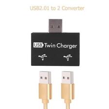 USB Male to Twin Charger Dual 2 Port USB Charging Splitter Hub Adapter Converter picture