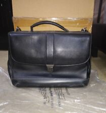 Johnston & Murphy Laptop Bag Briefcase Black DIVIDENDS SLIMLINE FLAP $550 picture