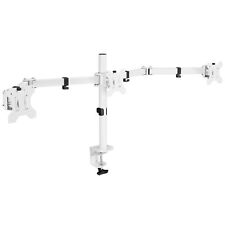 VIVO White Triple Monitor Mount, Articulating Stand for 3 Screens up to 24