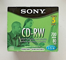 Sony CD-RW 5 Pack Blank Discs 700MB 80 Minute Rewritable Brand NEW picture