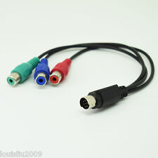 10pcs Mini 7pin Din PS2 Male S-Video To 3 RCA Female Red/Blue/Green HDTV Cable picture