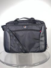 Swiss Gear Black Messenger Bag Laptop Shoulder Strap Plus Handles 3 Compartments picture