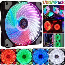 1-4 pcs 120MM PC Case Cooling Fan Blue/Red/Green LED Gaming Computer 4-Pin/3-Pin picture