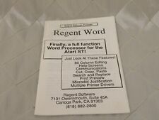 Regent Word for Atari ST 1986 Info Booklet Word Processor User Guide picture