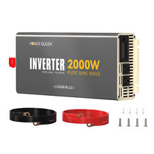 Power Queen 2000W Pure Sine Wave Inverter 12V DC to 110V-120V AC 12V Solar Power picture