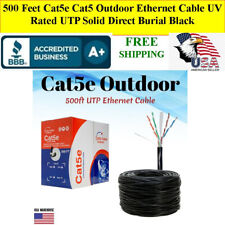 500ft Cat5e Cat5 Outdoor Ethernet Cable UV Rated UTP Solid Direct Burial picture