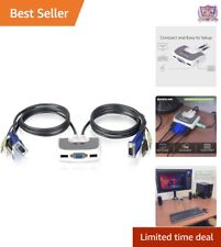 Easy 2-Port USB VGA Miniview Micro Cabled KVM Switch - Audio & Multi-Platform picture