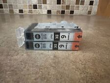 LOT OF 2 GENUINE CANON MULTI-PACK BCI-6BK BLACK INK CARTRIDGES L6-4 picture