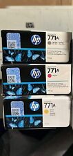 Lot of 3 HP 771A Ink Cartridge 775-ml Magenta, Yellow, Llight gray  2025 picture