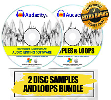 Audacity 2023 Professional Audio Music Editing Recording Software 2 DISC Bundle picture