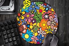 Hippie Flower Power #3 Round Mouse Pad Mousepad picture