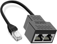 RJ45 1 to 2 Ethernet Splitter,  1 Male to 2 Female Network Adapter, RJ45 LAN Eth picture