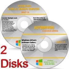 2018 Repair Restore Computer Drivers 2 Disks Windows 7 8 XP Vista 10 32 64 bit picture