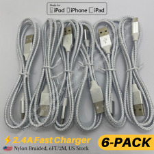 BULK Lot 6X Heavy Duty USB Charger Cable Cord For iPhone 14 13 12 11 iPad XR 8 7 picture