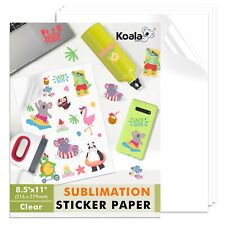 Koala Sublimation Sticker Paper 25 Sheets 8.5x11 Waterproof Matte Clear Outdoors picture