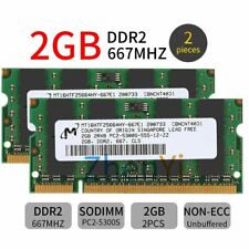 4GB 2x 2GB PC2-5300S 2Rx8 DDR2 667MHz 200Pin CL5 SODIMM Laptop Memory RAM Micron picture