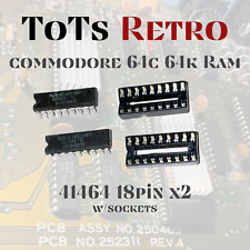 Commodore 64c Ram Replacement 41464-10 18Pin DIP w/Sockets and TESTED picture