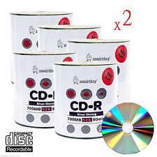 1000 Smartbuy Grade A+ 52X CD-R 700MB Silver Shiny Blank Media Recordable Disc picture