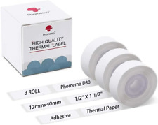 Phomemo D30 Adhesive White Label Paper 3/8 X 1 1/2 (12mm X 40mm) 160 Labels/Roll picture