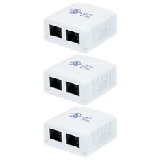 3 Pcs 2 Port CAT6 RJ45 Network LAN Ethernet Cable Wall Surface Mount Compact Box picture