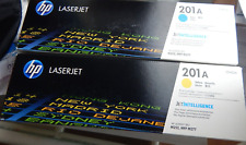 HP 201A 2-Pack Toner Cartridges Cyan, Yellow CF400AQ1 New, Genuine, Sealed picture