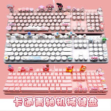 Cute Kirby Cinnamoroll Kuromi Doraemon Wired Plastic Mechanical Keyboard 104Keys picture