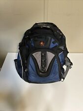 Swiss Gear  Large Maxxum Computer Backpack Black & Blue Padded Carry On Baggage picture