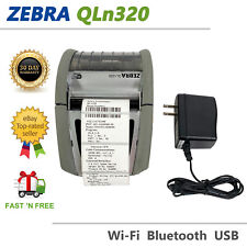 Zebra QLn320 Mobile Barcode Thermal Printer Wi-Fi Bluetooth USB with AC Adapter picture