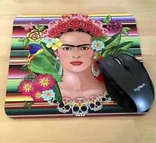 Mouse Pad, Frida Kahlo Mexican Artist, Femminist, Black Rubber Back, 9