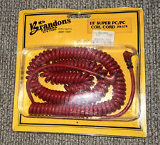 Brandons  15’ Super PC/PC Coil Cord PB-170 Red New Old Stock picture