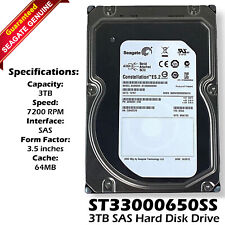 Seagate Constellation ES.2 ST33000650SS 3TB 7200RPM SAS 6Gb/s 64Mb Hard Drive picture