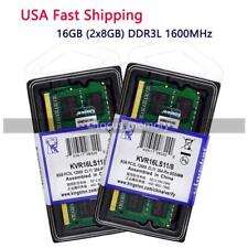 Kingston 16GB (2x8GB) Ram DDR3L 1600MHz 2RX8 PC3L-12800 SO-DIMM Laptop Memory US picture