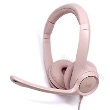 Logitech H390 Wired USB On-Ear Stereo Headphones with Mic Rose Pink PC Laptop picture