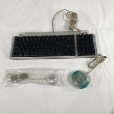 Vintage Apple Keyboard & Mouse Translucent Blue M2452/M4848 Good Condition picture