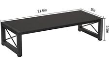 Giikin Vintage Wood Monitor Stand Riser, 17.7 Inch Desktop Shelf Storage (Black) picture