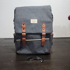 Modoker Vintage Look Laptop Backpack Luggage Bag Tote Gray W/ Built-in USB Port picture