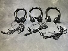 3 Logitech DZL-A-00052 Stereo On-Ear Corded USB Headsets w/ Microphone picture