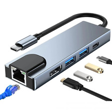 5in1 USB C HUB to HDMI 4K LAN RJ45 Ethernet 2 USB 3.0 Fast Charging PD 100W picture