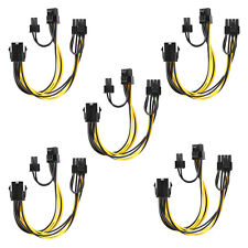 5x PCI-E 6-pin to 2x 6+2-pin (6-pin/8-pin) Power Splitter Cable PCIE PCI Express picture