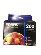 EPSON 200 Genuine Tri-Color Ink Pack Cyan Magenta Yellow BB 2018 damaged box picture