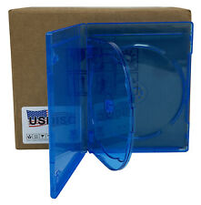 USDISC Blu-ray Cases Standard 12mm, Triple 3 Disc (Clear Blue) Lot picture